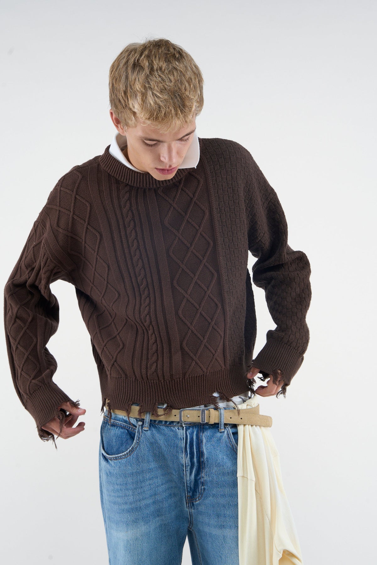Split Brown Knit