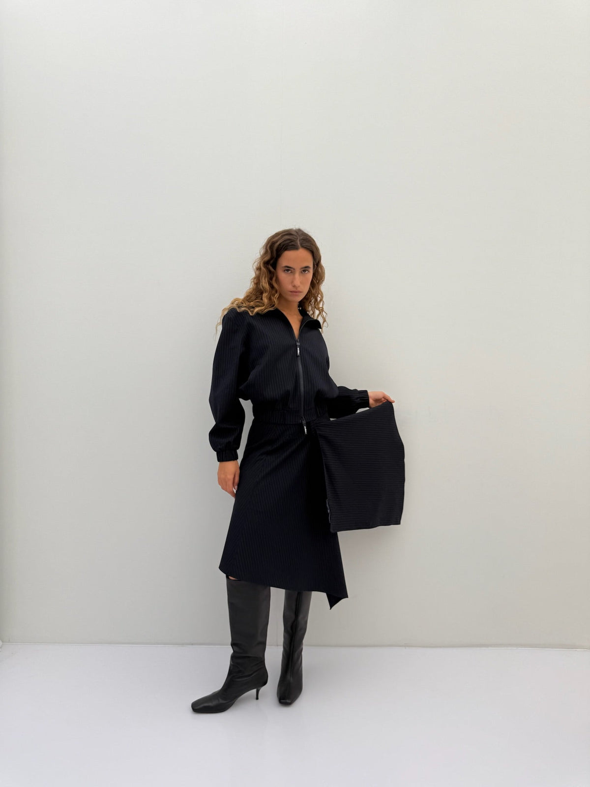 Nautica Navy Pinstripe Skirt