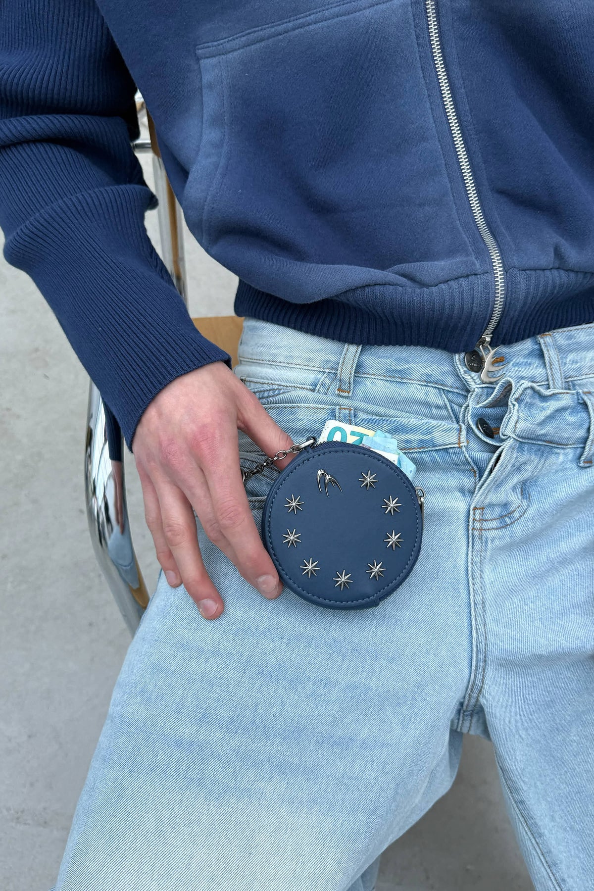 Night Blue Keychain Wallet